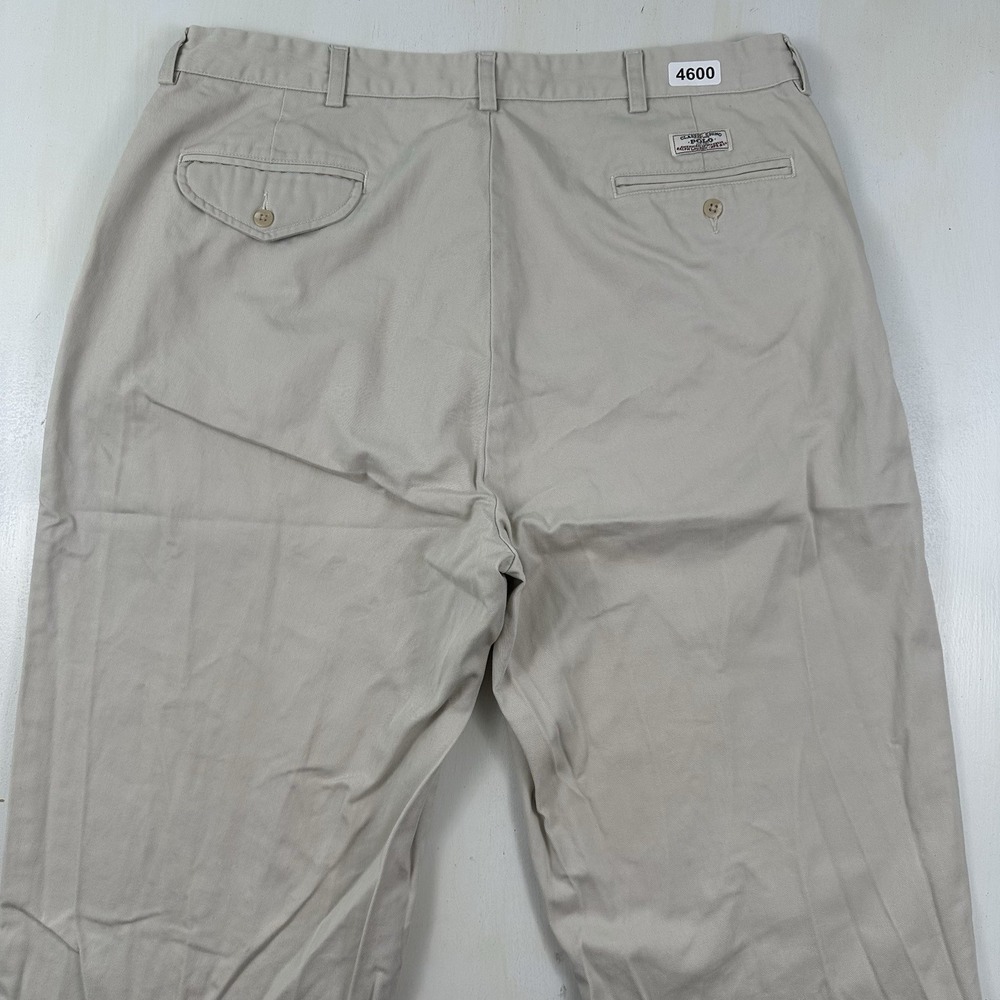 VTG Polo Ralph Lauren Hammond‎ Pant Mens Actual 36x31 Tan Khaki Relaxed Baggy